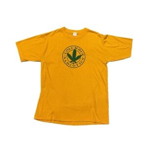 Vintage 80’s Sportswear Cannabis Narcotics Single Stitch yellow T-Shirt